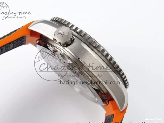 0210 Comfortable Planet Ocean 43.5mm SS VSF 1:1 Best Edition Black Orange Bezel Gray Dial on Nylon Strap A8900 Super Clone V 7730